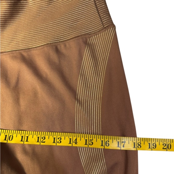 VSX Victoria Secret Essential Shine Pocket Leggings women size large brown gold - Picture 15 of 17